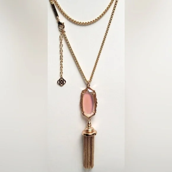 EUC [Kendra Scott] Everly Gold-Tone Iridescent Long Pendant Tassel Necklace - Picture 10 of 14